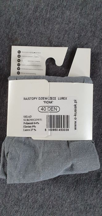 Little Ladies-rajstopy  dla dziewczynki ze srebrną nitką r.140/146cm