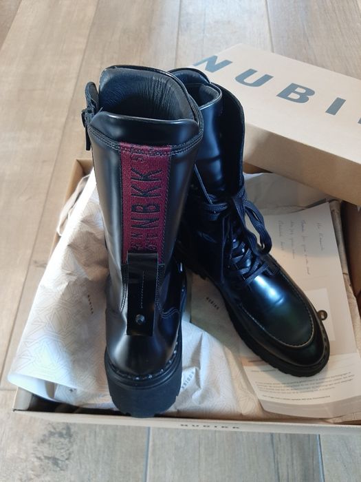 Nubikk Fae Aubine mirror black Trzewiki kozaki biker