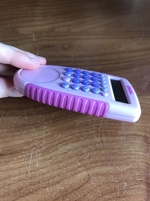 Kalkulator diddle różowy z miejscem na naklejkę