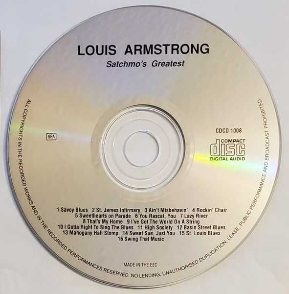 CD Louis Armstrong "High Society", Germany, 1992 год