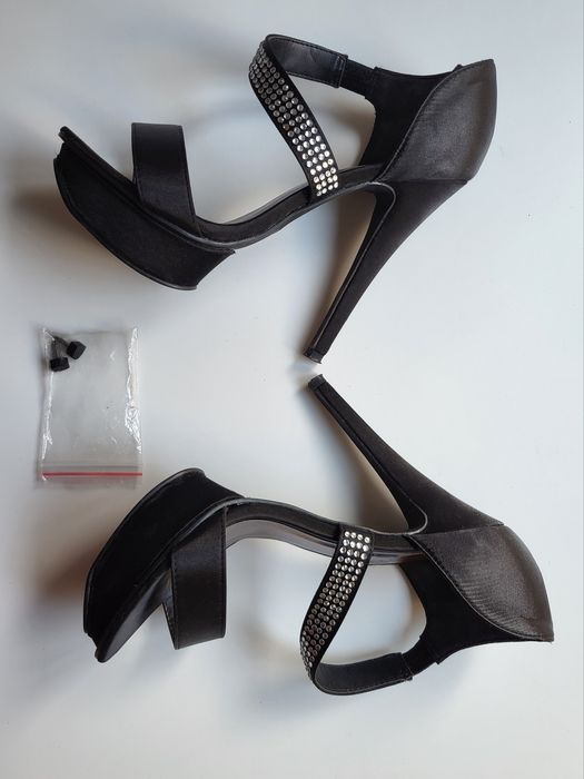 Black Platform Sandals, Size 36