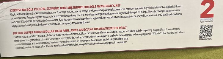 Poduszka elektryczna VITAMMY