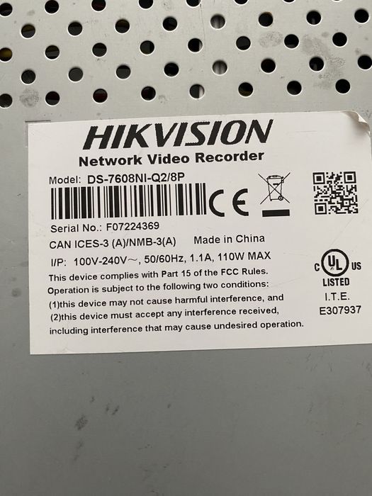 IP відеореєстратор з PoE Hikvision DS-7608NI-Q2/8P 8-канальний