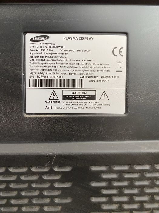 Samsung TV PS51D450A2W