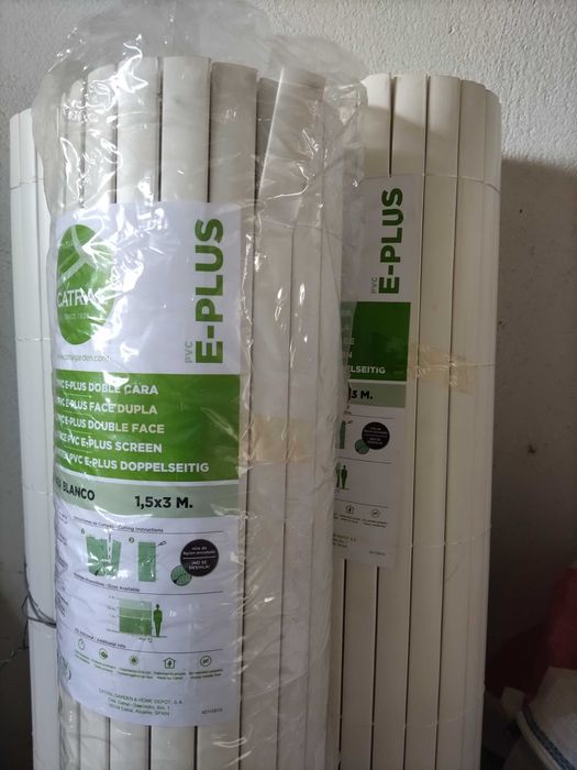 Vedação e Ocultação em Caniço PVC Branco 1,5 x 5 m