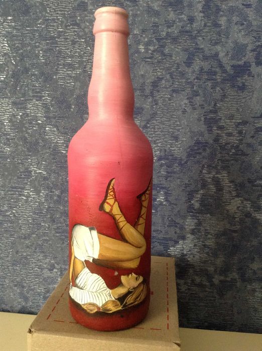 Декоративные бутылки, ручная работа, декупаж, декор, бутылки