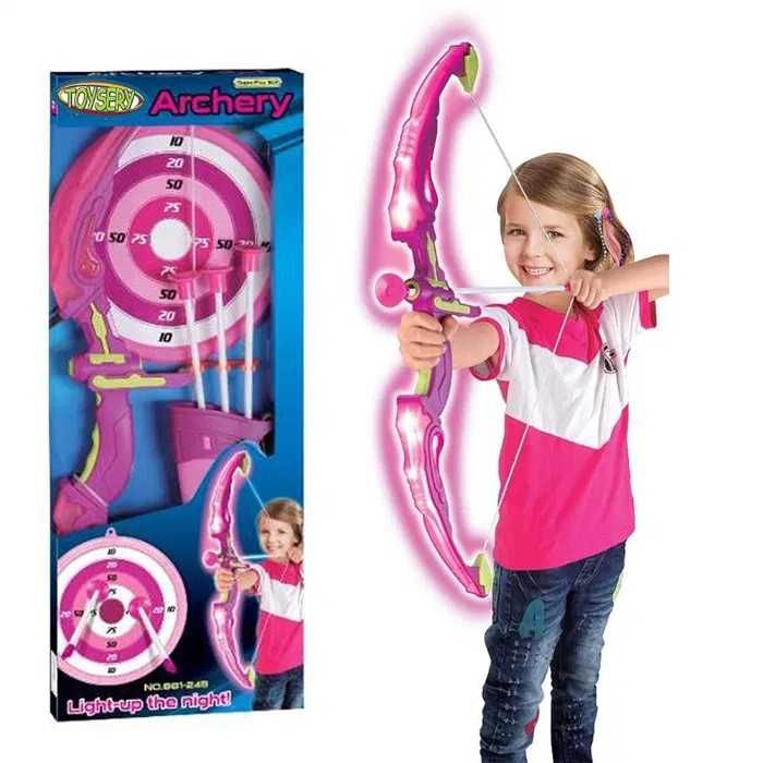 Łuk Świecący LED Zestaw Łuczniczy Strzały Tarcza