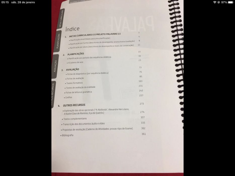 “Palavras 11 “ Dossier do professor. Português 11 ano