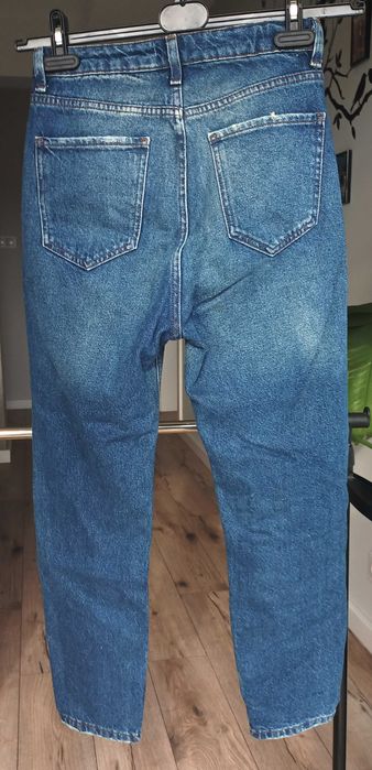 Spodnie jeansowe jeansy z dziurą New Look 34 XS High Rise
