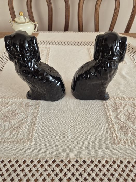 Stare Angielskie figurki porcelanowe psa XIXw