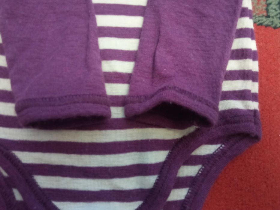 Fioletowo białe body 98-104 barneklar junior zestaw z zielonymi