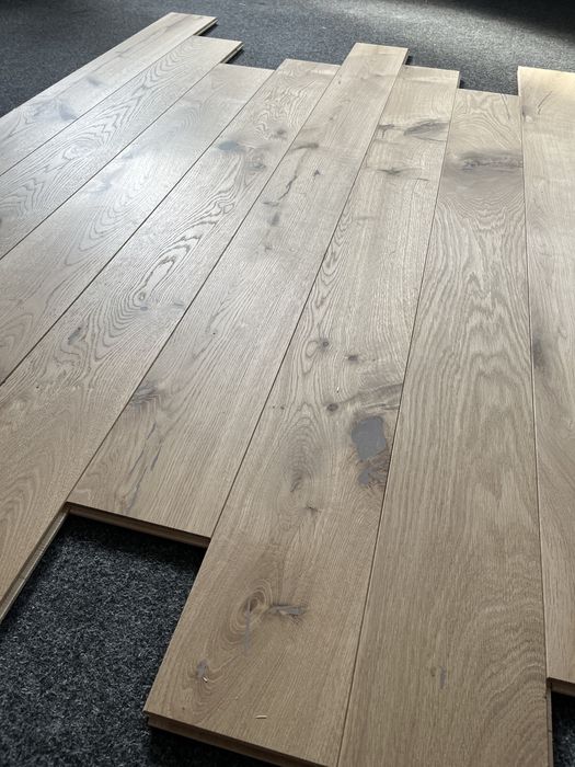 Deska Drewniana 3-W Dąb Rustic, Surowa, 4faza,Szczotka, 13x140x1600mm