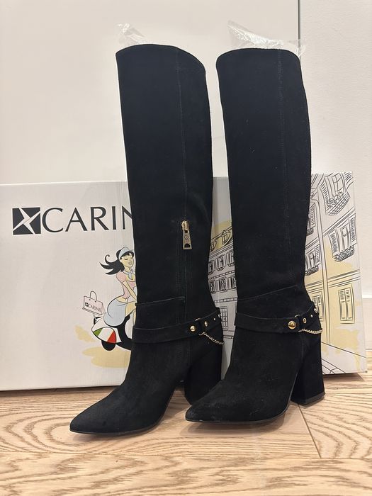 Kozaki Carini tozmiar 36, zamszowe na obcasie