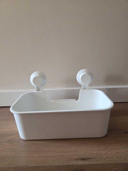 TISKEN Cesto c/ventosas, branco (Ikea)