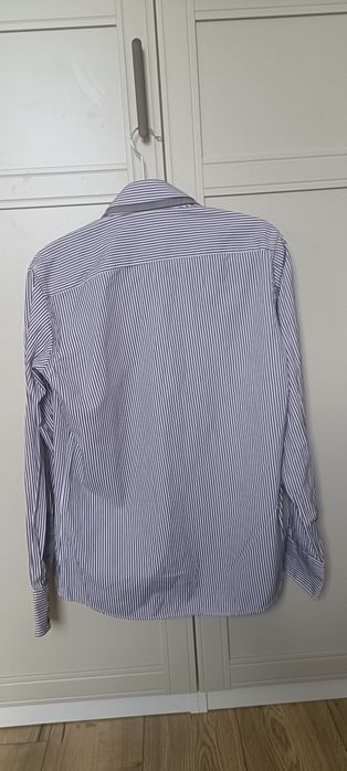 Koszula Pako Lorente M w paski fioletowa slim fit
