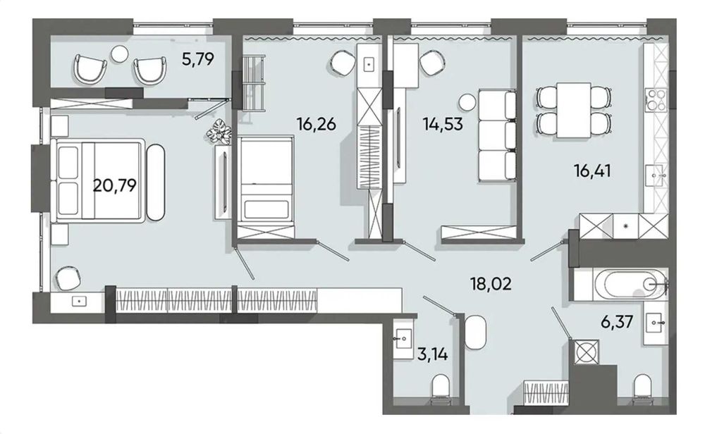 3-кімнатна квартира за адресою вул. Стрийська (площа 101 м²) - Atlanta.ua - фото 4