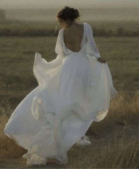 Nowa sukienka ślubna boho rustykalna odkryte plecy rozkloszowana S 36