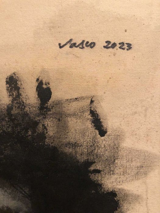 Óleo sobre tela cru - Cabeça de Cristo