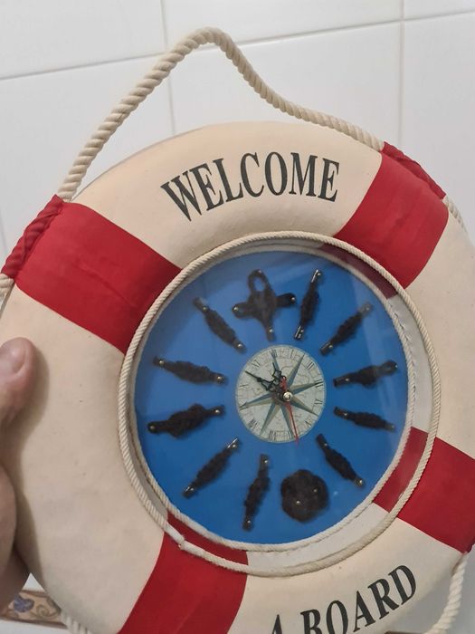 Relógio Parede Bóia Salva Vidas Náutico Marítimo Nós Navio Barco Clock