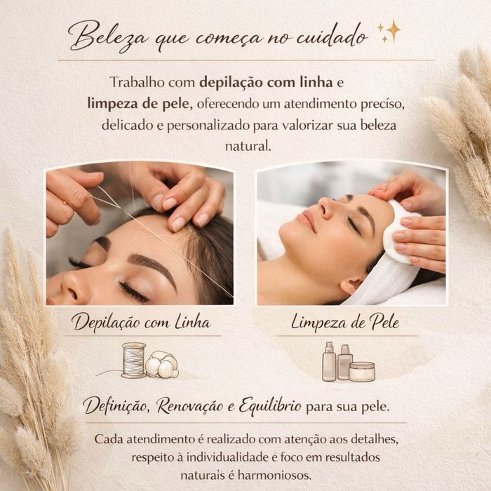 Faço sobrancelha e limpeza de pele