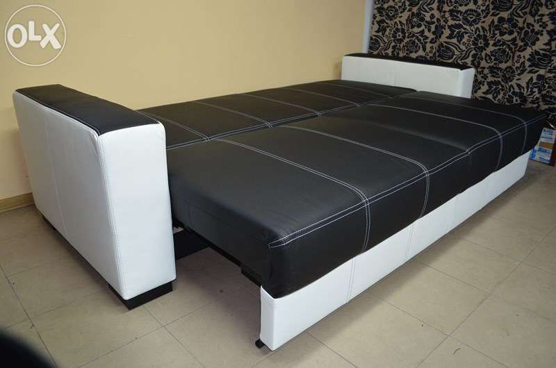Sofa, kanapa rozkładana SENATOR w prawdziwej, skórze. Producent !!!