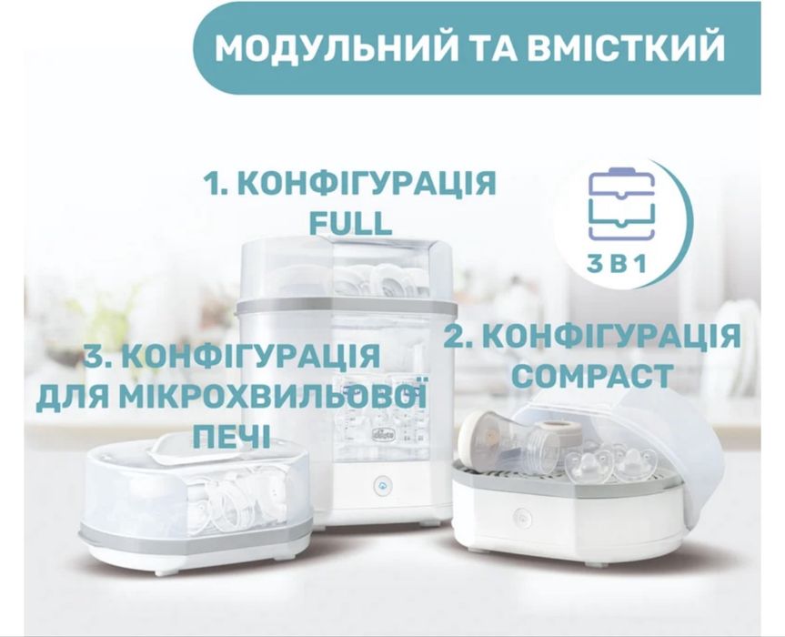 CHICCO Стерилізатор 3 в 1, паровий