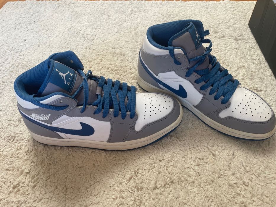 Nike Air Jordan 1 MID - True Blue Cement - (com caixa original)