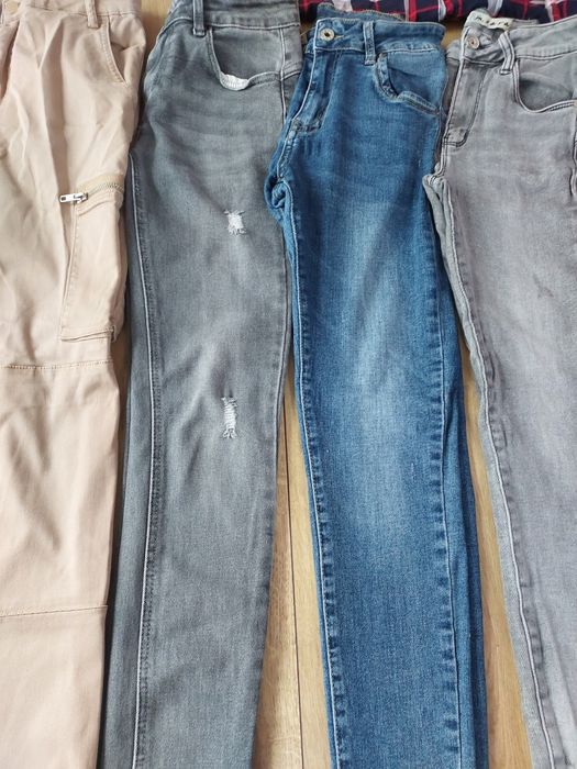 Zestaw spodni jeansowych  rurek roz Xs/S