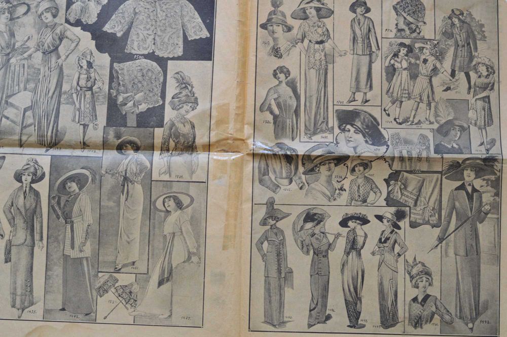 Jornal O SÉCULO - Suplemento antigo Modas e Bordados - 1912 - moda estilismo