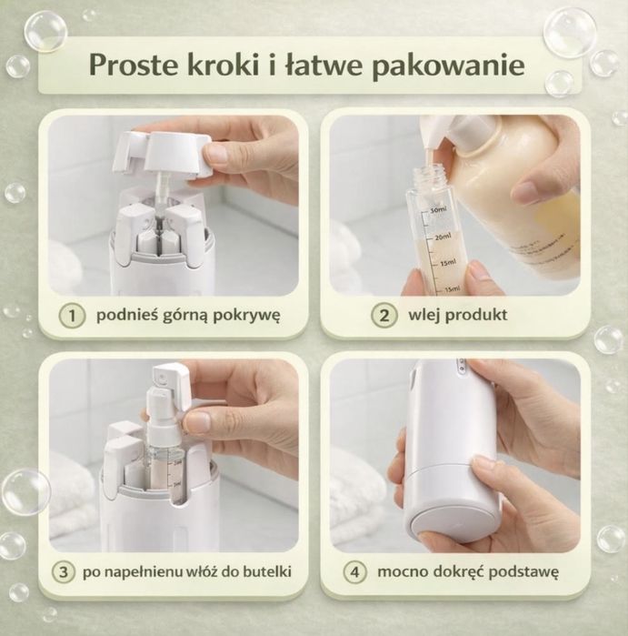 Butelka podrozna na kosmetyki 4w1