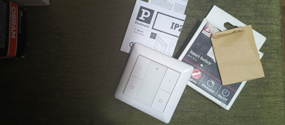 Paulmann Przełącznik Przycisk ścienny Smart Home Zigbee on/off Ściemniacz 2,4 GHz