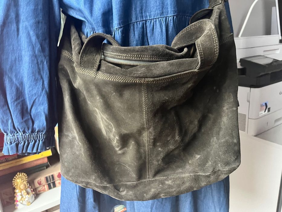 Zielona, skórzana torebka Timberland