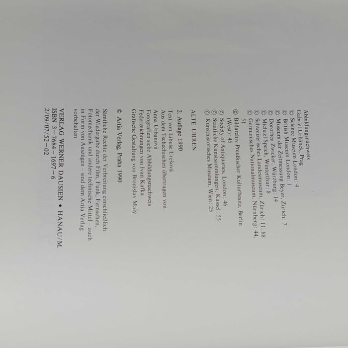 Zabytkowe zegary Alte Uhren – Dausien – 2 Auflage – 1990