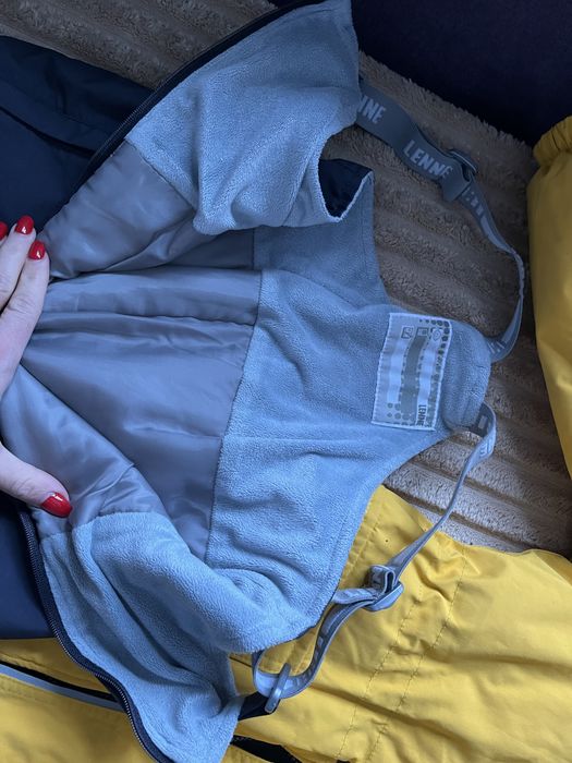 Зимовий лижний зимова костюм Lenne жовта парка 128 см напівкомбінезон куртка