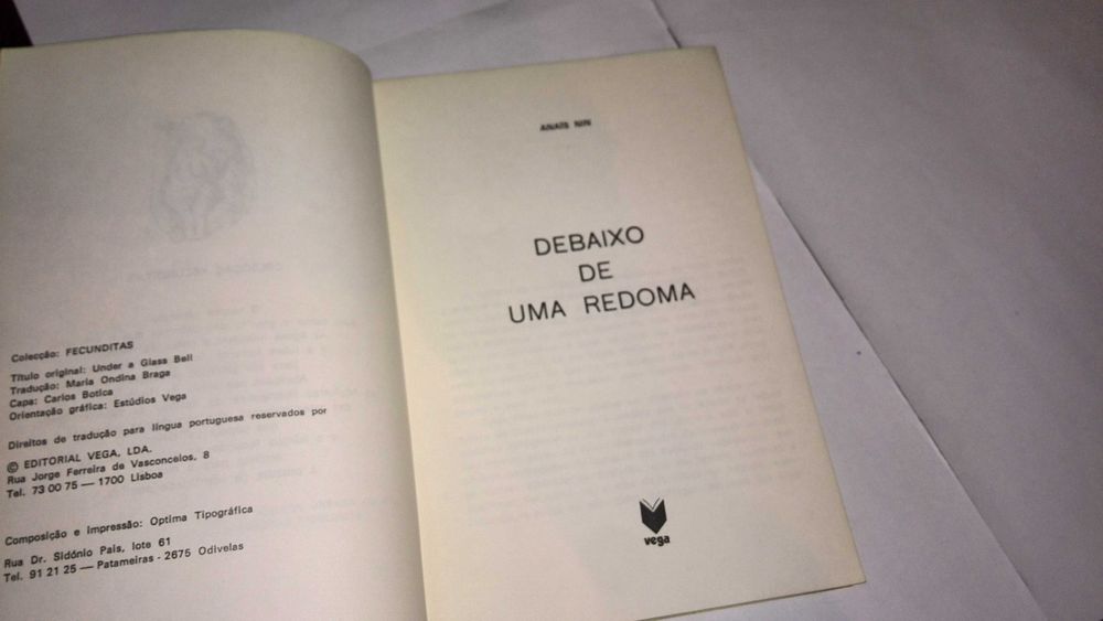 debaixo de uma redoma (anais nin) 1984 livro erótico