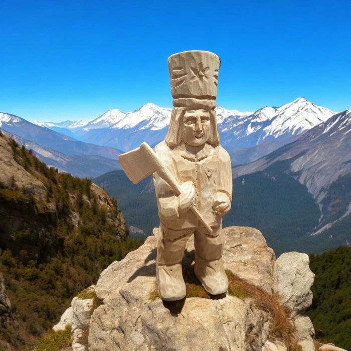 Unikalna Rzeźba Drewniana przedstawiająca postać Janosika