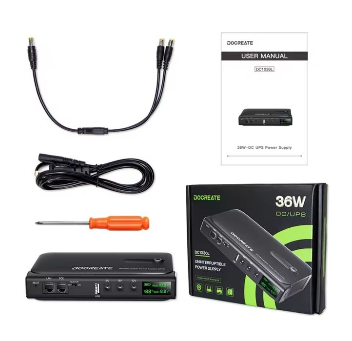 ДБЖ UPS 36W  DC1036L. Безперебійне 
, для  WiFi роутера, GPON, PON. бе