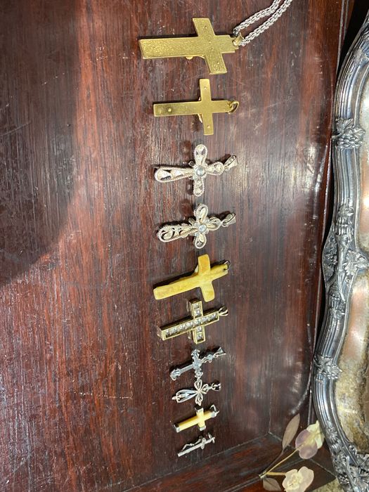 Crucifixo Cristo Ouro Português 19,2 quilates Nobre Rubi Maior 6 cm