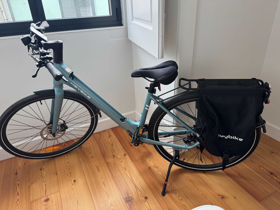 HeyBike Bicicleta elétrica com assento em gel e bolsa de transporte