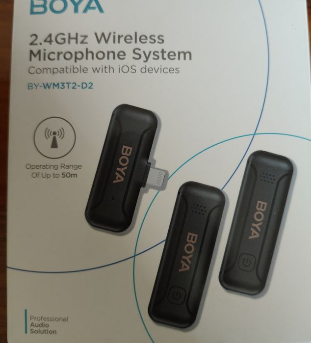 BOYA mikrofon iPhone Zestaw mikrofonów bezprzewodowych iPad iOS