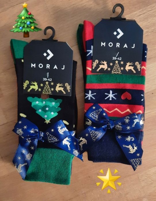 Skarpety bawełniane 2 pary Świąteczne Boże Narodzenie R.39-42
