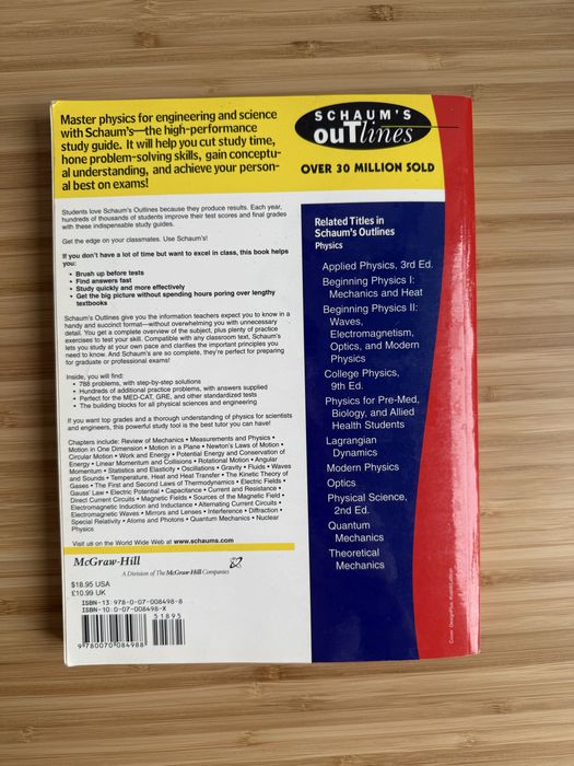 Schaum's Outline Physics for Engineering and Science