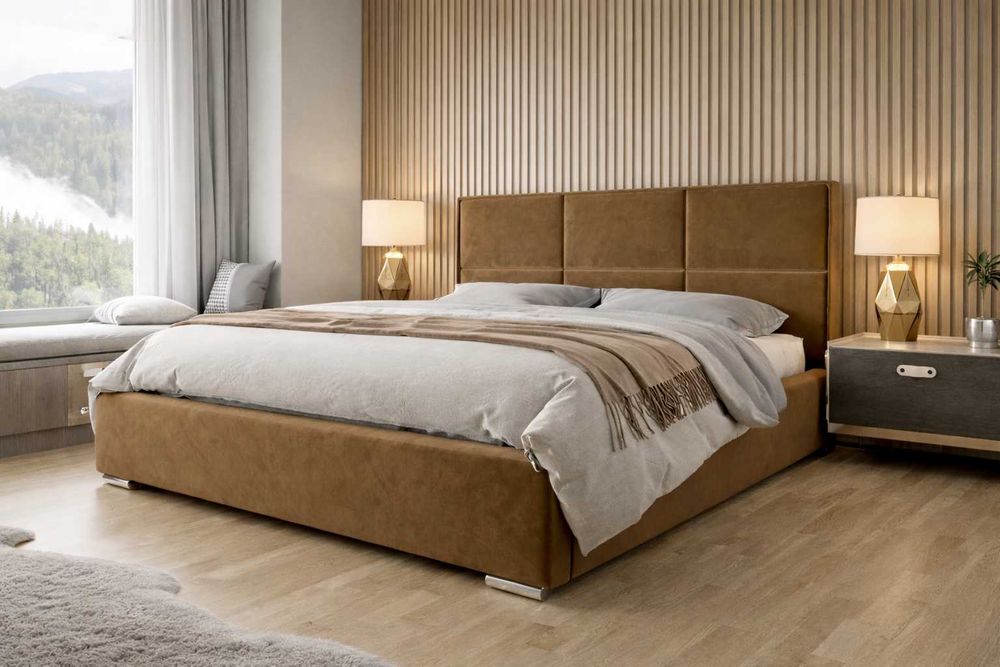 10 LAT GWARANCJI Łóżko tapicerowane ze stelażem metalowym - PRODUCENT