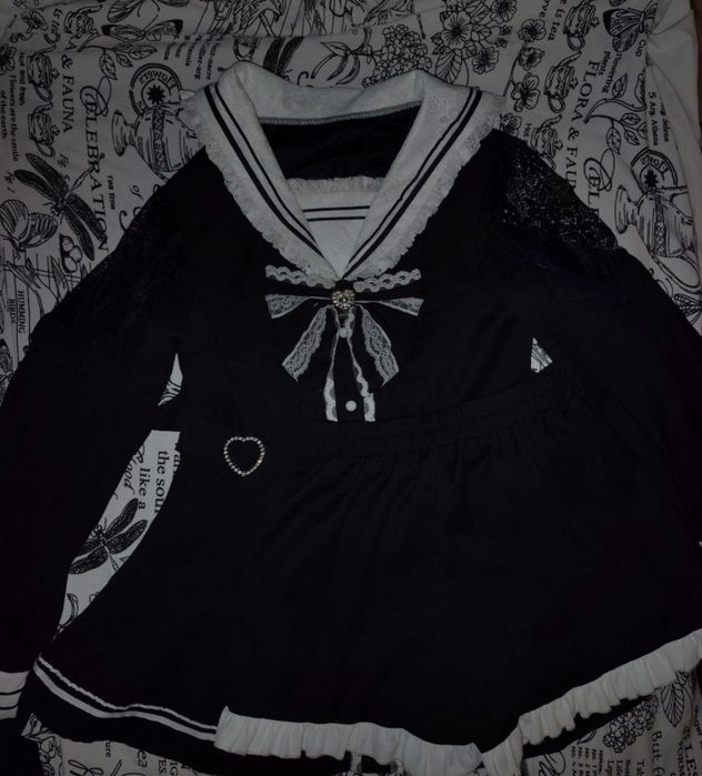 черно-белый сетап jirai kei lolita kawaii джирай кей