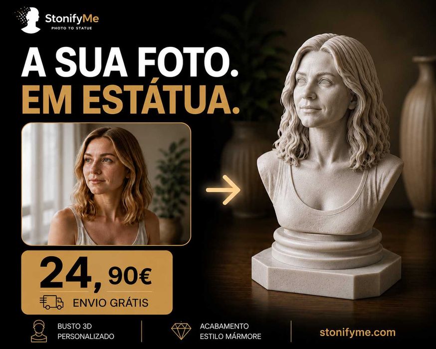 Busto 3D Personalizado da Sua Foto - StonifyMe
