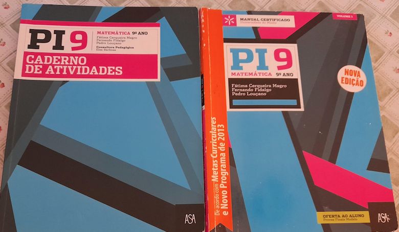 Manuais de matemática do 5º ano, 6ºano, 7ºano, 8ºano e 9ºano