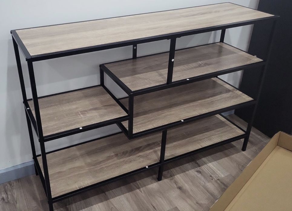 Móvel estante assimétrica para livros, decoração