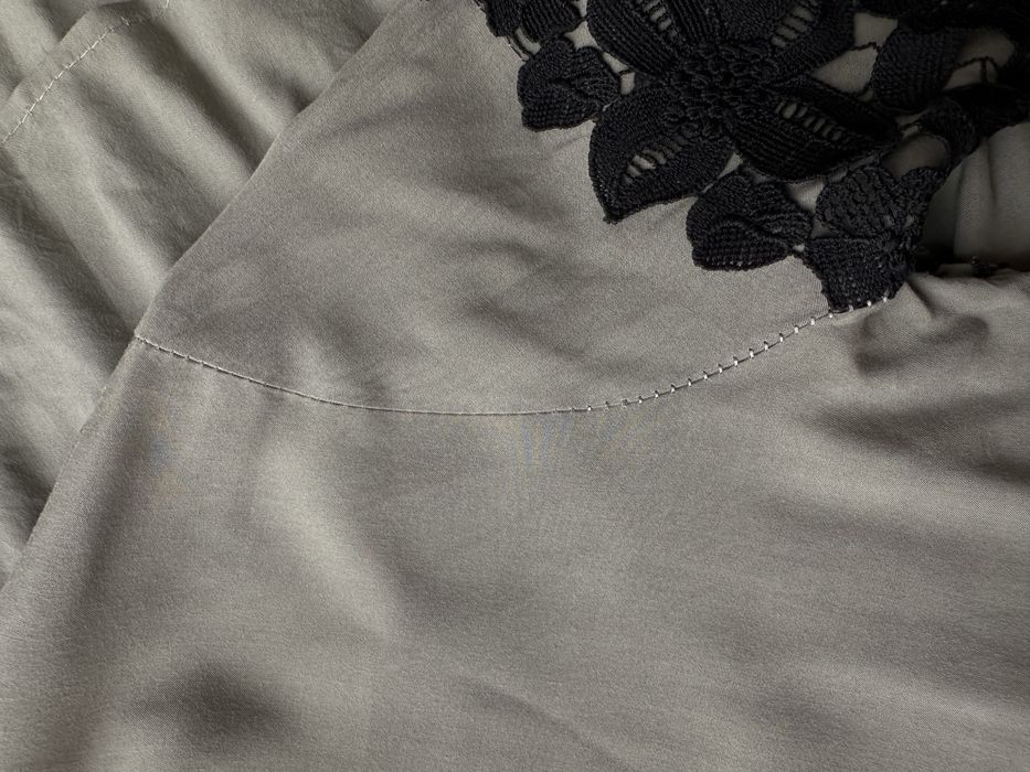 Zielona damska bluzka elegancka z koronką khaki do pracy S 36 M MiLady