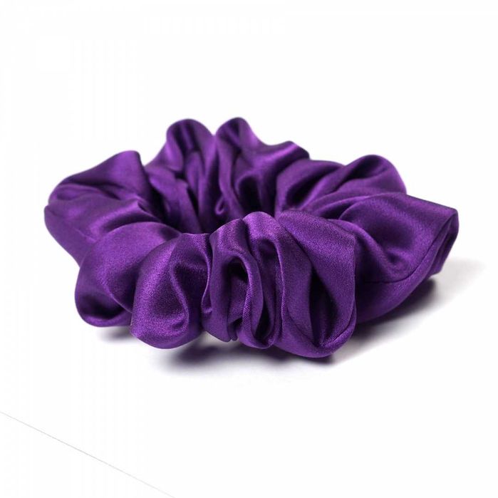 Jedwabna Gumka do Włosów Fioletowa Scrunchie