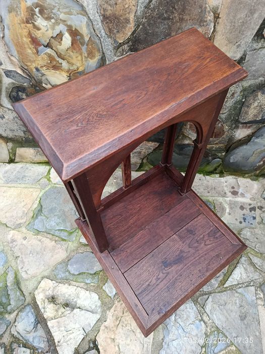 Genuflexório oratório de oração Carvalho Gótico Vitoriano século XIX